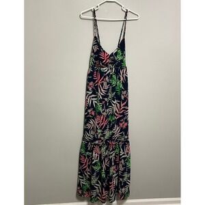 Tropical‎ Print Maxi Dress 16 Sleeveless Babydoll Sundress Summer Beach Vacation
